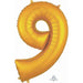 34-Inch Gold Number 9 Foil Balloon
