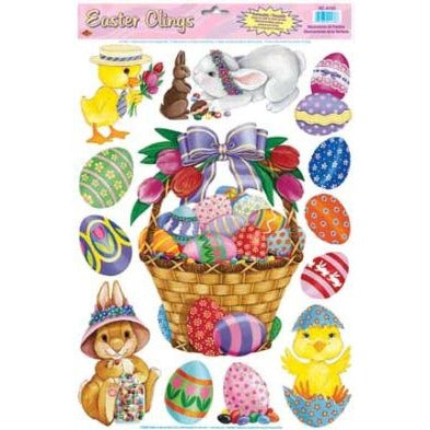 Easter Basket Glass Clings