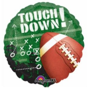 Football Frenzy Touchdown 18-Inch Round Foil Balloon
