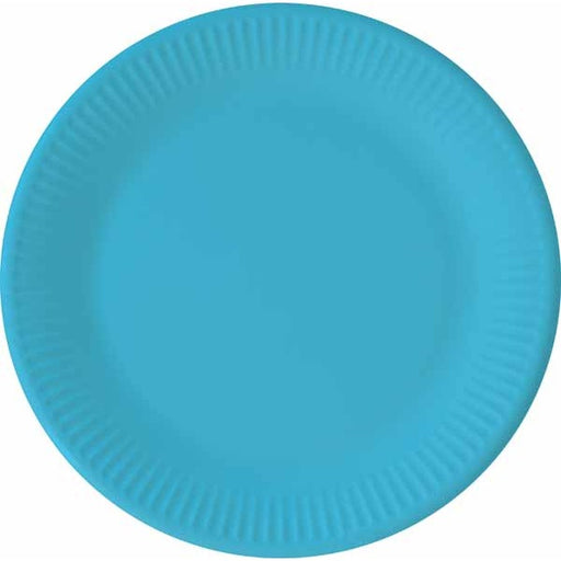 Solid Turquoise 9-Inch Paper Plates, 8 Pack