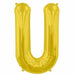34-Inch Gold Letter U Balloon