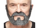 On Bail Salt and Pepper Moustache and Beard Set