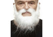 White Synthetic Moustache and Beard Costume Set