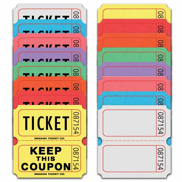 Light Yellow Coupon Roll Tickets, 1000 Count