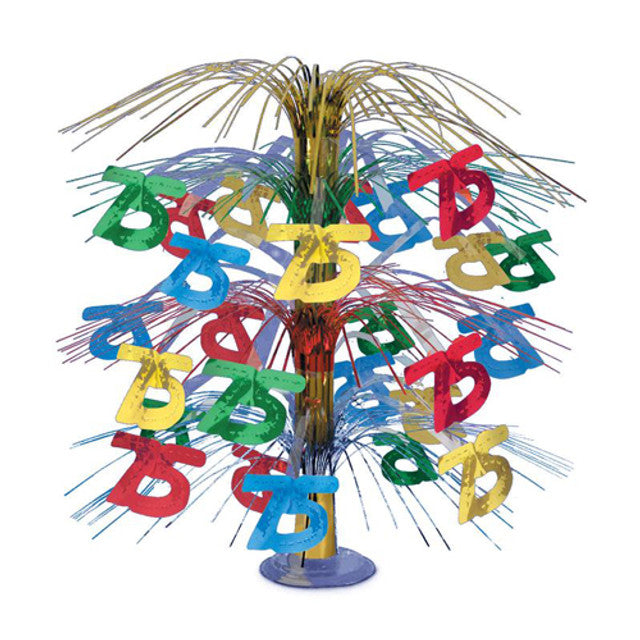 Milestone Brilliance Multicolor 75 Years Old Birthday Cascade Centerpiece (1/Pk)