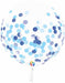 17-Inch Blue Confetti Balloons with Ribbon, 3-Pack