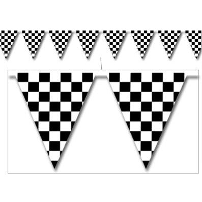 Checkered Pennant Banner, 11 Inches x 12 Feet
