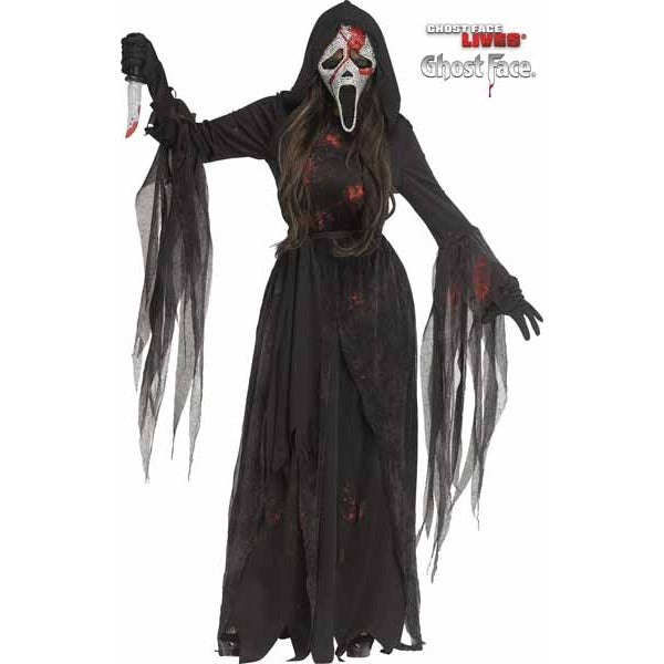 Bloody Bling Ghost Face Adult Costume, Medium/Large 10-14