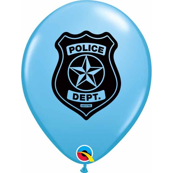 Police Dept. Pale Blue 11-Inch Latex Balloons, 50 Count