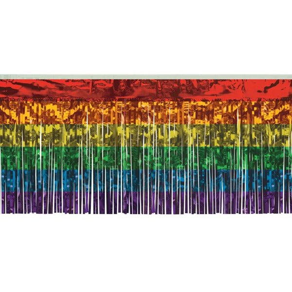 Rainbow Metallic Fringe, 15 Inches x 10 Feet