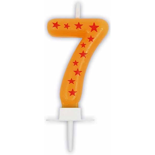 Stars Number 7 Birthday Candle