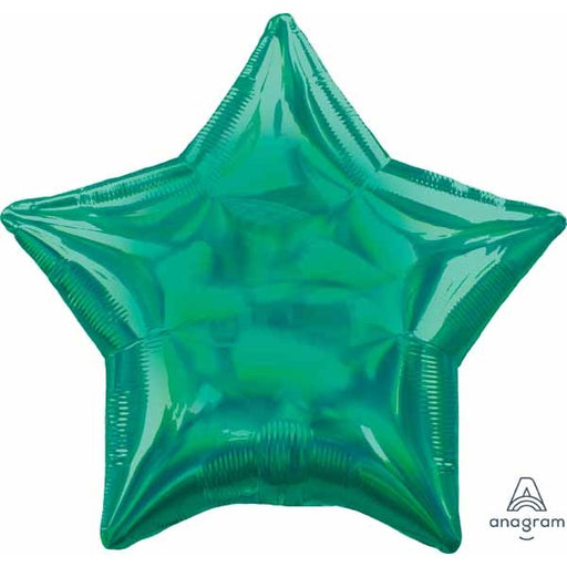 Iridescent Green Star Foil Balloon, 19 Inch