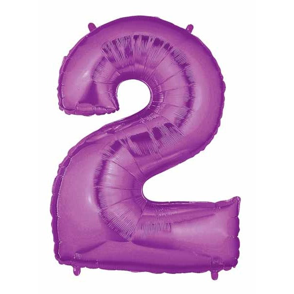 Megaloon Purple Number 2 Balloon, 40 Inch