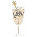 Bubbly Happy New Year Glass-Shaped Foil Balloon, 40 Inch