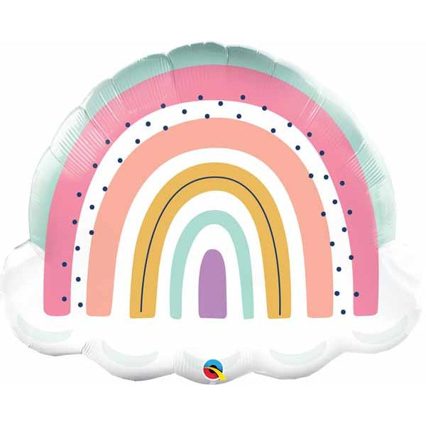32" Boho Rainbow Shaped Foil Balloon