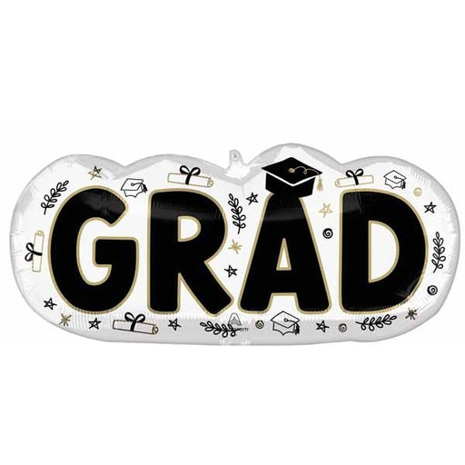 30-Inch Grad Sketched Graduation Foil Balloon