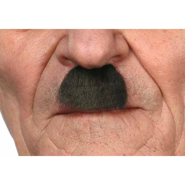 Self-Adhesive Dark Brown Moustache with White Flecks