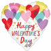 Happy Valentine's Day Heart on Hearts 18-Inch Foil Balloon