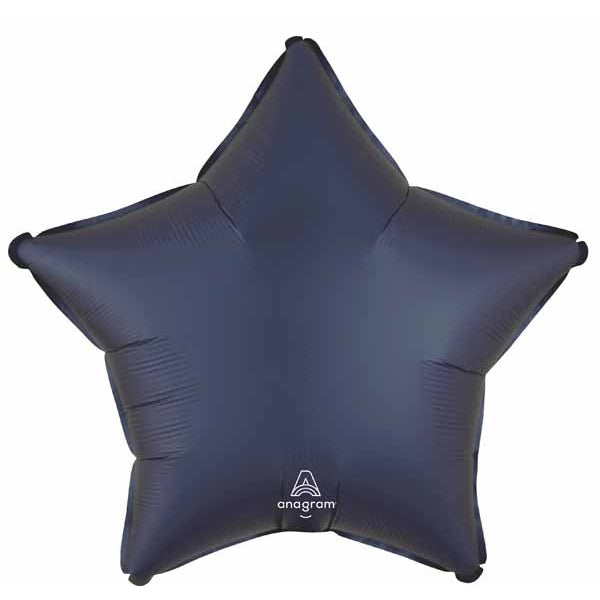 True Navy Satin Star Foil Balloon, 18 Inch