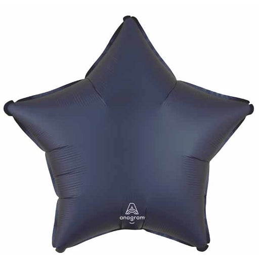 True Navy Satin Star Foil Balloon, 19 Inch