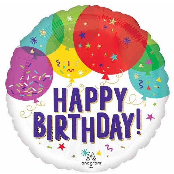 Birthday Balloons 18-Inch Round Foil Balloon