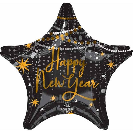 Midnight Hour Happy New Year Jumbo Star Foil Balloon