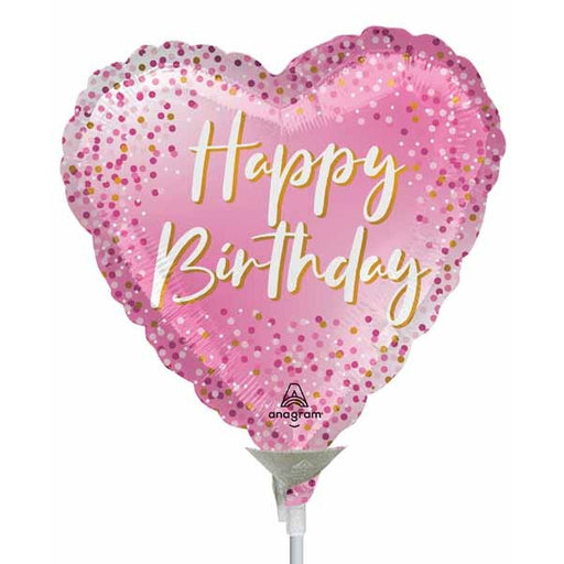 Happy Birthday Sparkle 9" Heart Foil Balloon