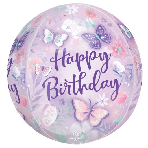 Flutters Happy Birthday Orbz Foil Balloon, 15 Inch