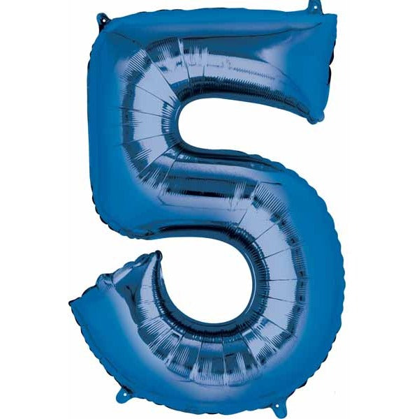 34 Inch Royal Blue Number 5 Foil Balloon