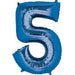 Blue Number 5 Balloon, 26 Inch