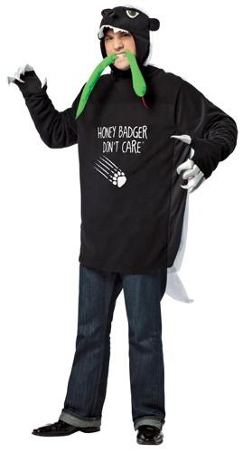Adult Honey Badger Costume with Tunic, Hat and Snake