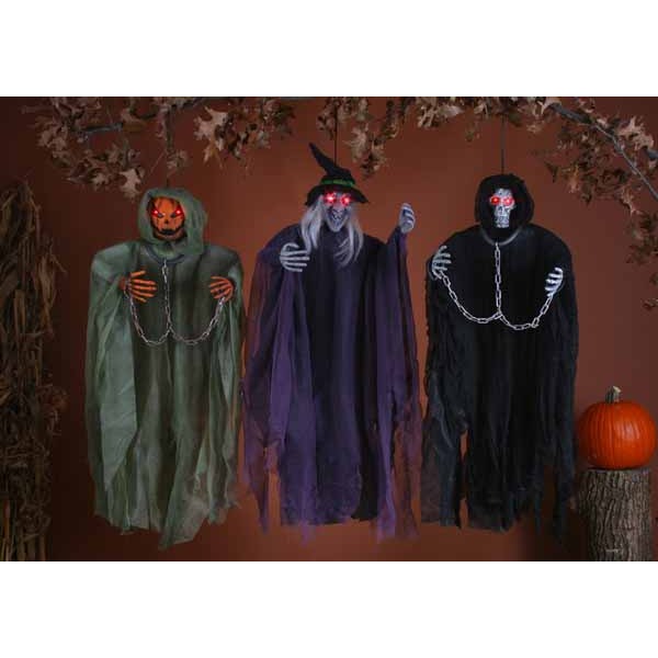 36-Inch Light-Up Hanging Witch Halloween Decoration