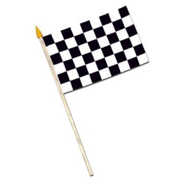 4"X6" RACING FLAGS RAYON W/10.5" STICK