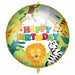 Happy Birthday Jungle Foil Balloon, 18 Inch