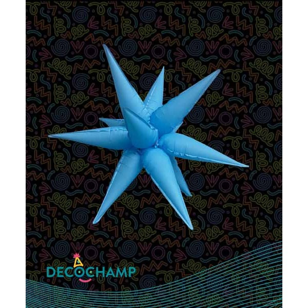 DecoChamp 40-Inch Neon Blue Starburst Foil Balloon