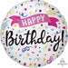 Happy Birthday Sparkle Banner 18" Round Foil Balloon