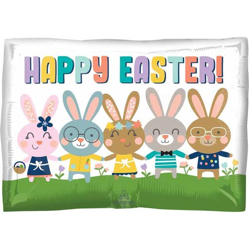 Happy Easter Bunnies 18" Junior Shape Foil Balloon
