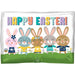 Happy Easter Bunnies 18" Junior Shape Foil Balloon
