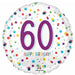 60th Birthday Confetti 18-Inch Round Foil Balloon