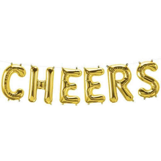 Gold CHEERS Letter Balloon Kit, 16 Inch