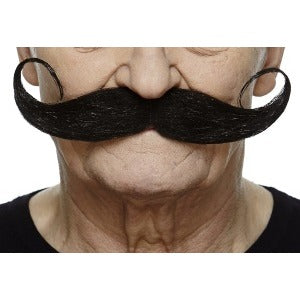 Black Handlebar Costume Moustache, 18 x 5 cm