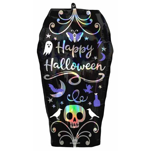 27-Inch Iridescent Coffin Foil Balloon