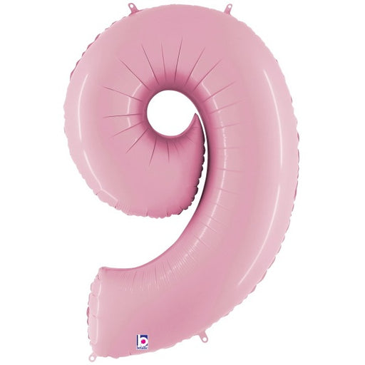 Megaloon Number 9 Pastel Pink Balloon