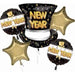 Pop Clink Cheers Happy New Year Foil Balloon Bouquet