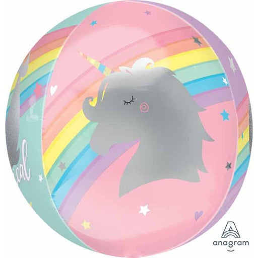 Magic Rainbow Unicorn 16" Orbz XL Foil Balloon
