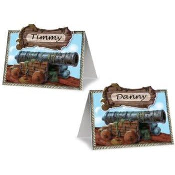 Pirate Cannon Double-Sided Place Cards, 8 Pack