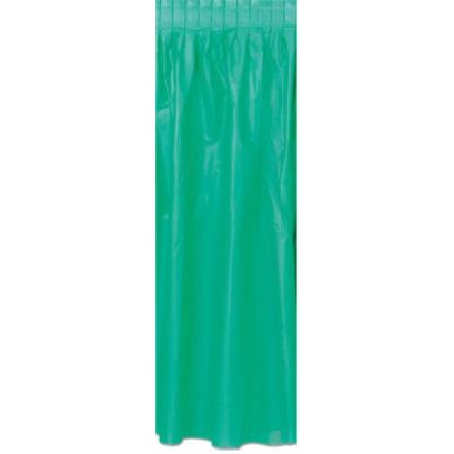Green Plastic Table Skirt, 29 Inches x 14 Feet