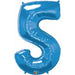 34-Inch Sapphire Blue Number 5 Balloon