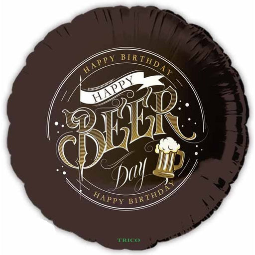 Happy Beer Day 18-Inch Round Foil Birthday Balloon