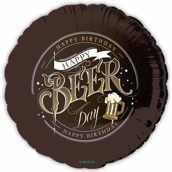Happy Beer Day 18-Inch Round Foil Birthday Balloon